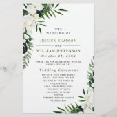 Elegant White Orchid Boho Wedding Ceremony Program (Voorkant)