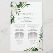 Elegant White Orchid Boho Wedding Ceremony Program (Achterkant)