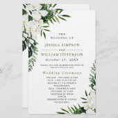 Elegant White Orchid Boho Wedding Ceremony Program (Voorkant / Achterkant)