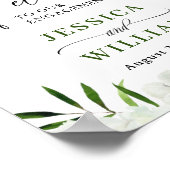 Elegant White Orchid ENGAGTY Welkomstteken Poster (Hoek)