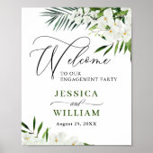 Elegant White Orchid ENGAGTY Welkomstteken Poster (Voorkant)