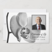 Elegant White Orchid Flower Celebration of Life Kaart (Voorkant)
