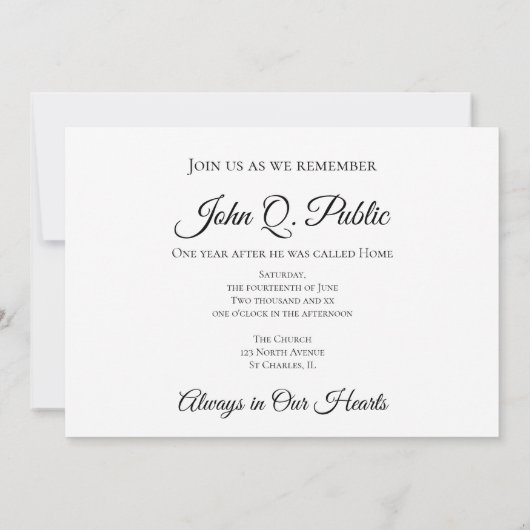 Elegant White Orchid Flower Death Jubileum Kaart (Achterkant)