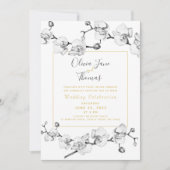Elegant White Orchid Stylish Modern Simple Wedding Kaart (Voorkant)