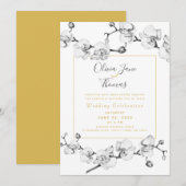 Elegant White Orchid Stylish Modern Simple Wedding Kaart (Voorkant / Achterkant)