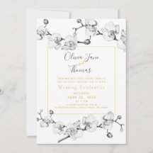 Elegant White Orchid Stylish Modern Simple Wedding