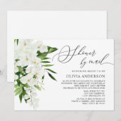 Elegant White Orchid Virtual Vrijgezellenfeest by Kaart (Voorkant / Achterkant)