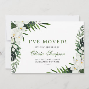 Elegant White Orchids Bohemian Announding Kaarten