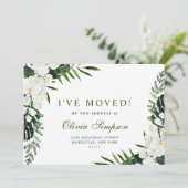 Elegant White Orchids Bohemian Announding Kaarten (Staand voorkant)