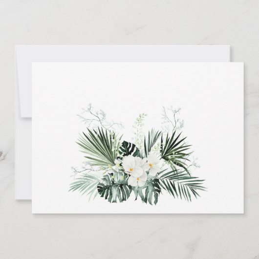 Elegant White Orchids Bohemian Announding Kaarten (Achterkant)