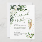 Elegant White Orchids Bohemian BRUNCH & BUBBLY Kaart (Voorkant)