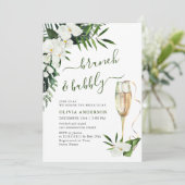 Elegant White Orchids Bohemian BRUNCH & BUBBLY Kaart (Staand voorkant)
