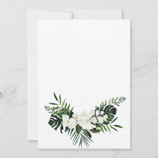 Elegant White Orchids Bohemian ENGAGTY Kaart (Achterkant)