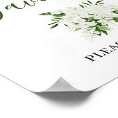 Elegant White Orchids Bohemian Favors Wedding Sign Poster (Hoek)