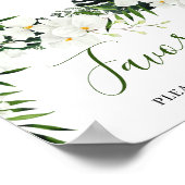 Elegant White Orchids Bohemian Favors Wedding Sign Poster (Hoek)