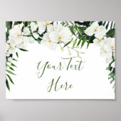 Elegant White Orchids Bohemian Floral Custom Sign Poster (Voorkant)