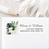 Elegant White Orchids Bohemian Floral Wedding Etiket (Insitu)
