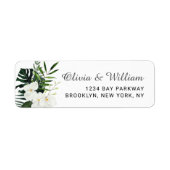 Elegant White Orchids Bohemian Floral Wedding Etiket (Voorkant)