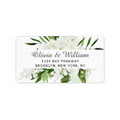 Elegant White Orchids Bohemian Floral Wedding Etiket (Voorkant)