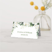 Elegant White Orchids Bohemian Floral Wedding Plaatskaartje (Achterkant)