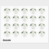 Elegant White Orchids Bohemian Floral Wedding Ronde Sticker (Vel)