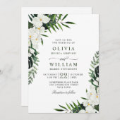 Elegant White Orchids Bohemian Greenery Wedding Kaart (Voorkant / Achterkant)