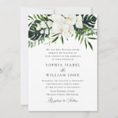 Elegant White Orchids Bohemian Greenery Wedding Kaart (Voorkant)