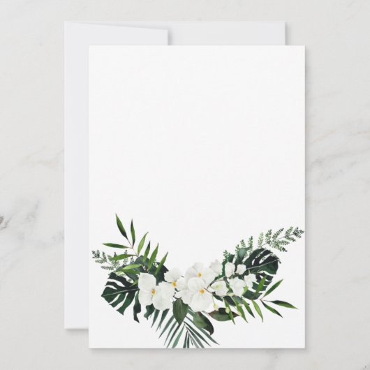 Elegant White Orchids Bohemian Greenery Wedding Kaart (Achterkant)
