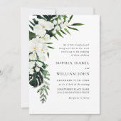 Elegant White Orchids Bohemian Greenery Wedding Kaart (Voorkant)