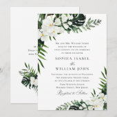 Elegant White Orchids Bohemian Greenery Wedding Kaart (Voorkant / Achterkant)