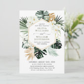 Elegant White Orchids Bohemian Greenery Wedding Kaart (Staand voorkant)