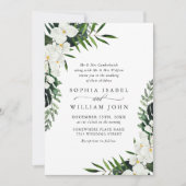 Elegant White Orchids Bohemian Greenery Wedding Kaart (Voorkant)