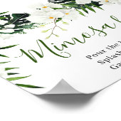 Elegant White Orchids Bohemian Mimosa Bar Sign Poster (Hoek)