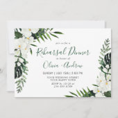 Elegant White Orchids Bohemian REHEARSAL DINNER Kaart (Voorkant)