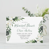 Elegant White Orchids Bohemian REHEARSAL DINNER Kaart (Staand voorkant)