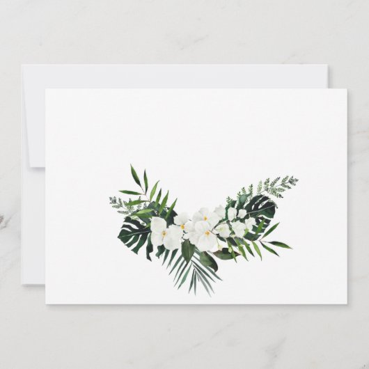 Elegant White Orchids Bohemian REHEARSAL DINNER Kaart (Achterkant)