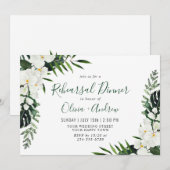 Elegant White Orchids Bohemian REHEARSAL DINNER Kaart (Voorkant / Achterkant)