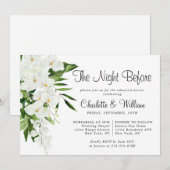 Elegant White Orchids Bohemian REHEARSAL DINNER Kaart (Voorkant / Achterkant)