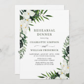 Elegant White Orchids Bohemian REHEARSAL DINNER Kaart (Voorkant / Achterkant)
