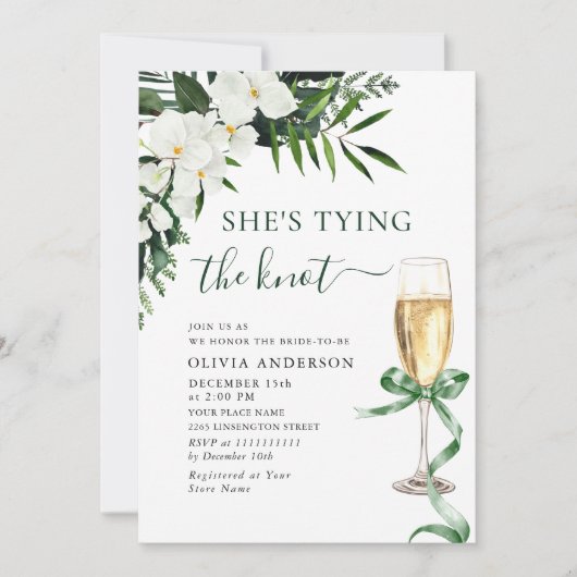 Elegant White Orchids Bohemian Vrijgezellenfeest Kaart (Voorkant)