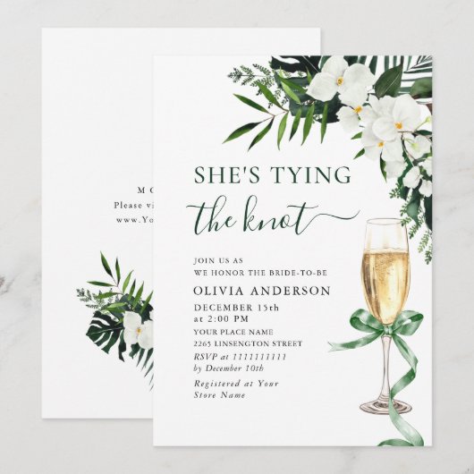 Elegant White Orchids Bohemian Vrijgezellenfeest Kaart (Voorkant / Achterkant)