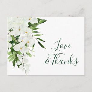 Elegant White Orchids Bohemian Weddenschap Bedankt Briefkaart