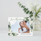 Elegant White Orchids Bohemian Weddenschap Bedankt Briefkaart (Staand voorkant)