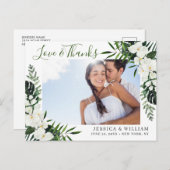 Elegant White Orchids Bohemian Weddenschap Bedankt Briefkaart (Voorkant / Achterkant)