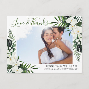 Elegant White Orchids Bohemian Weddenschap Bedankt Briefkaart