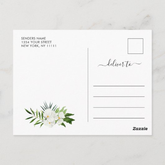 Elegant White Orchids Bohemian Weddenschap Bedankt Briefkaart (Achterkant)
