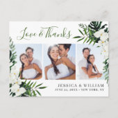 Elegant White Orchids Bohemian Weddenschap Bedankt Briefkaart (Voorkant)