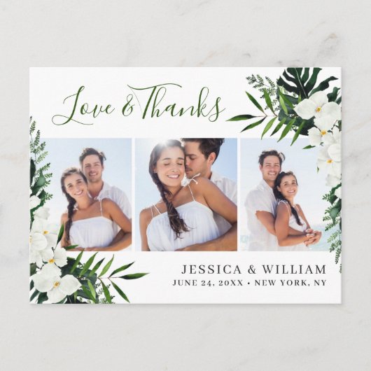 Elegant White Orchids Bohemian Weddenschap Bedankt Briefkaart (Voorkant)