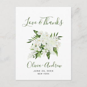 Elegant White Orchids Bohemian Weddenschap Bedankt Briefkaart