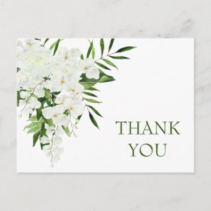 Elegant White Orchids Bohemian Weddenschap Bedankt Briefkaart